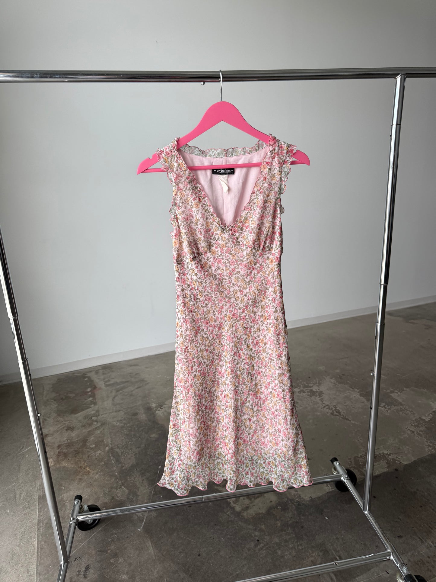 Vintage Y2K City Triangles Floral Lace Dress – Cottagecore Dream
