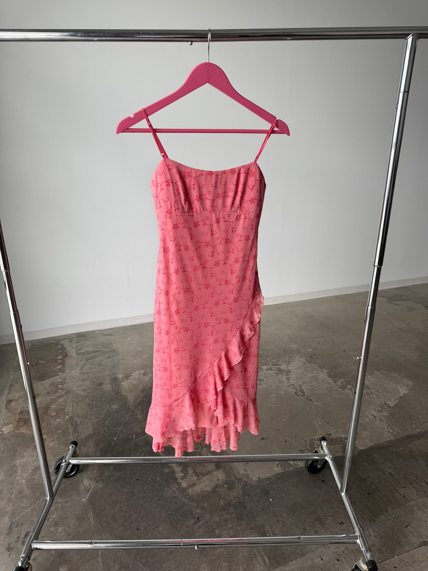 City Triangles Y2K Pink Ruffle Slip Dress