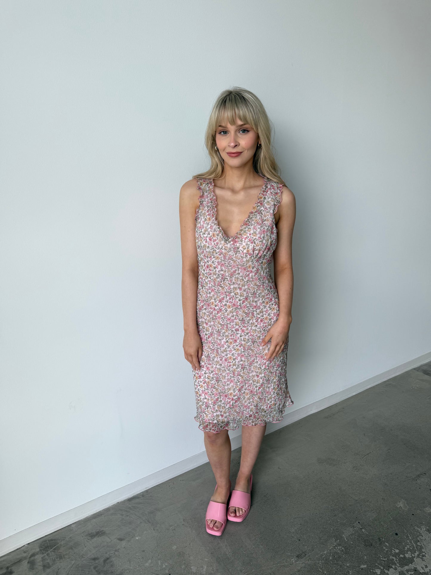 Vintage Y2K City Triangles Floral Lace Dress – Cottagecore Dream
