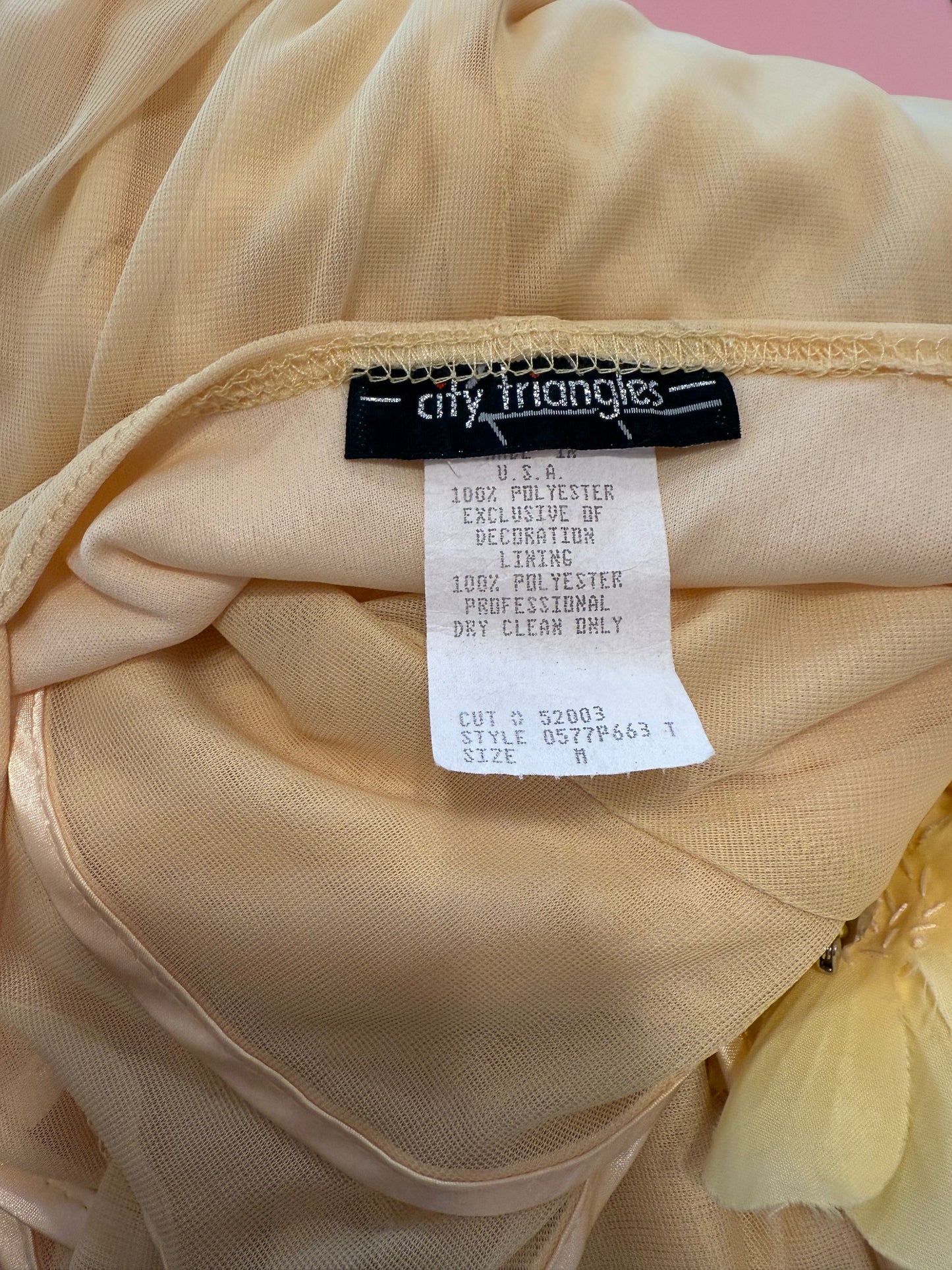 City Triangles Yellow Y2K Ruffle Dress