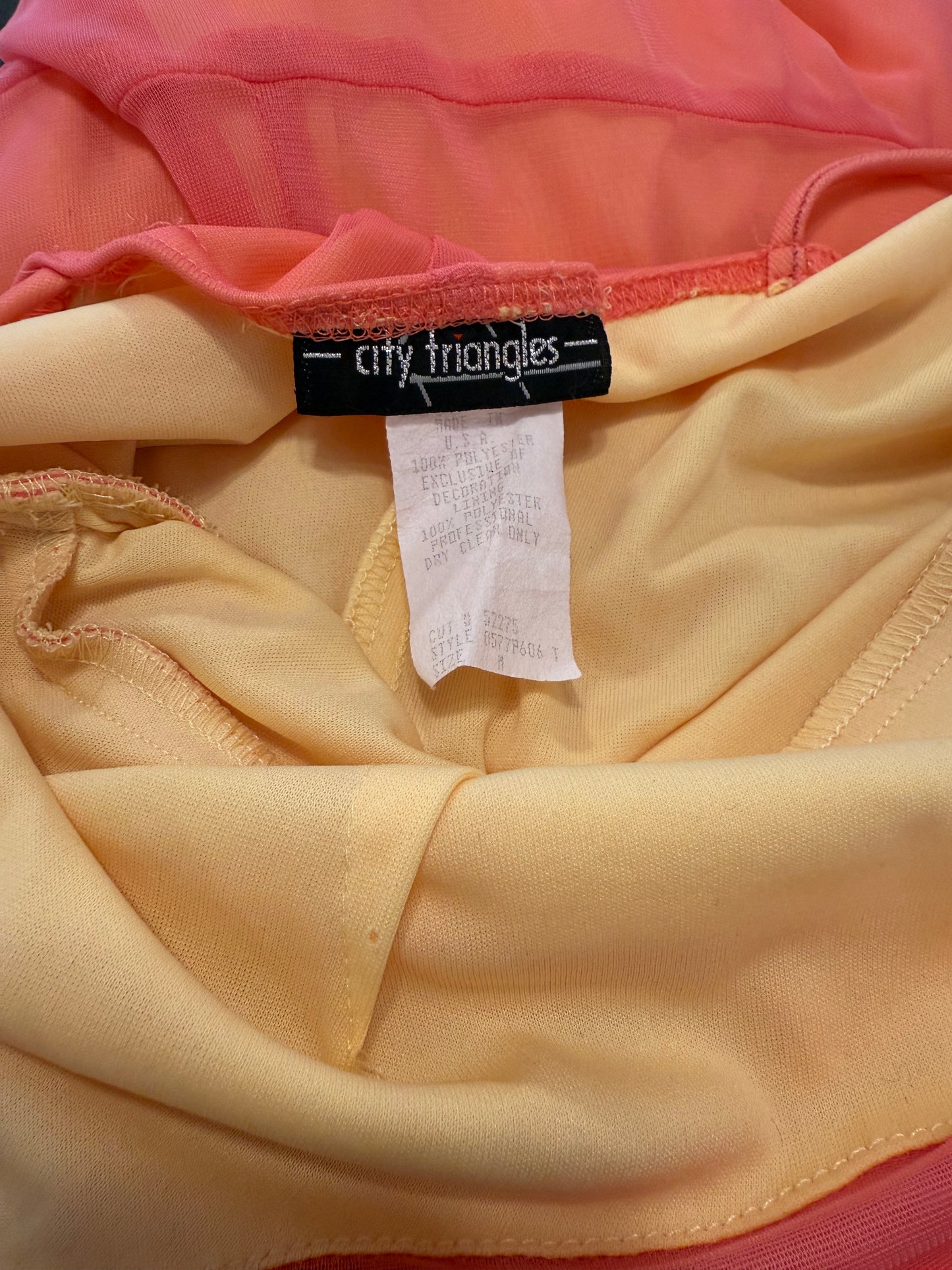 City Triangles Y2K Cowl Neck Dress – Hot Pink with Bold Orange Lining