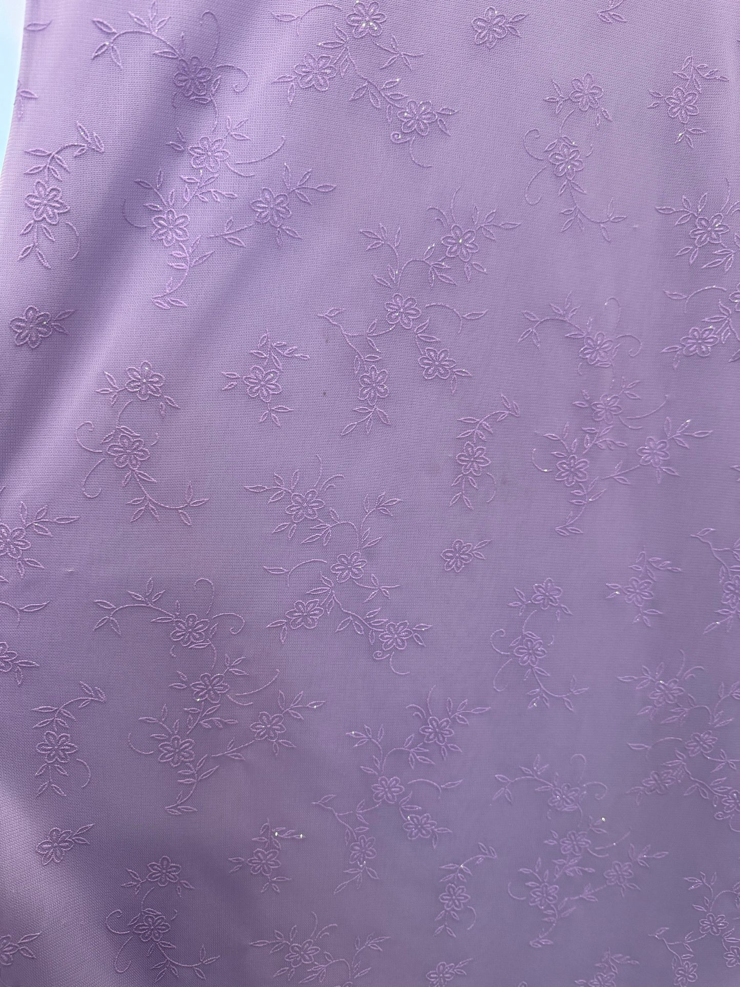 Finesse Y2K Lavender Slip Dress – Ruffle Trim & Floral Embroidery