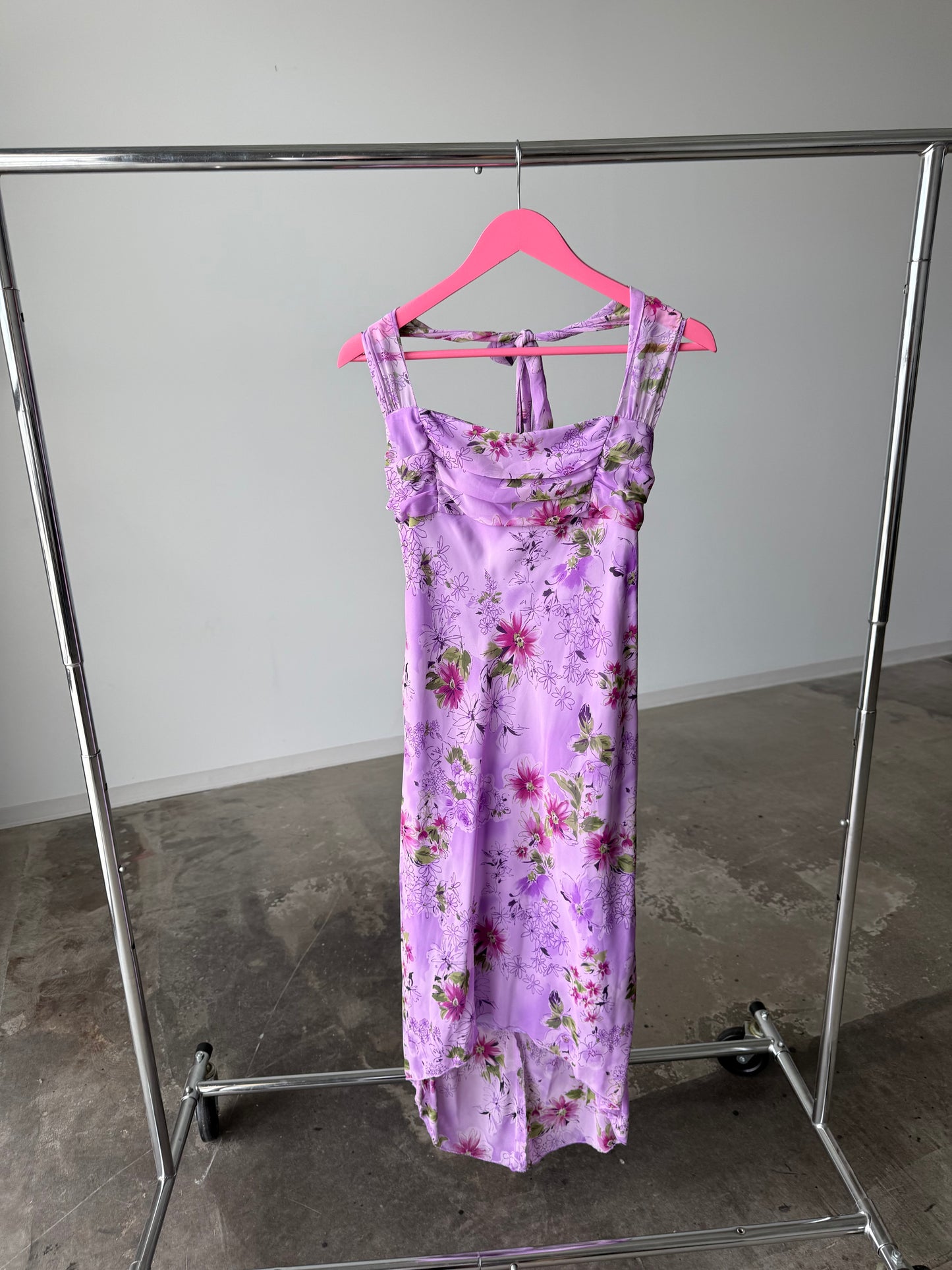 Speechless Halter Lilac Floral High-Low Dress