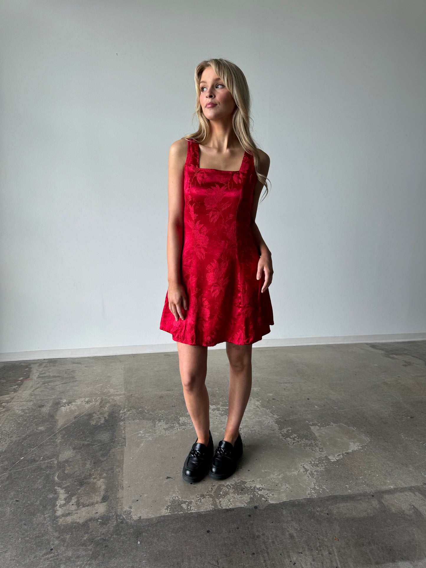 Amy Byer Y2K Red Lace Up Back Dress