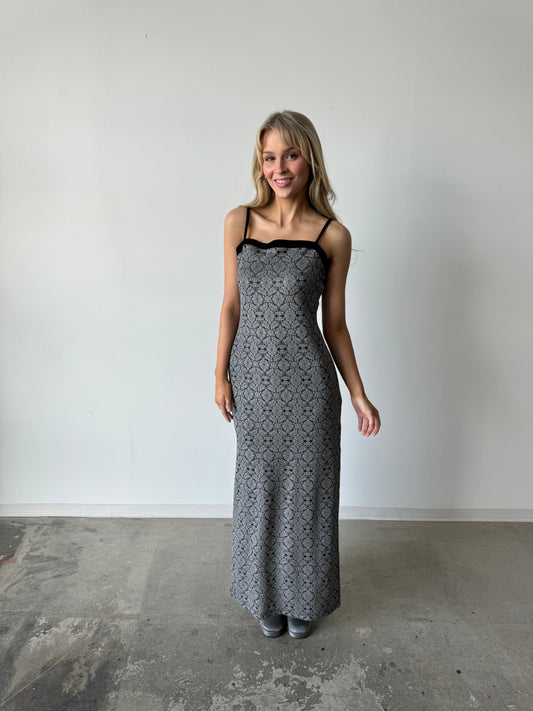 Ecru Studio Silver Y2K Maxi Dress